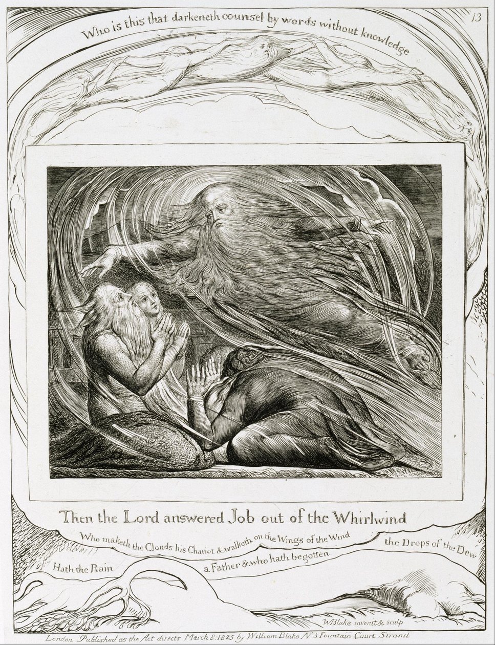 Herren svarar Job ur virvelvinden av William Blake