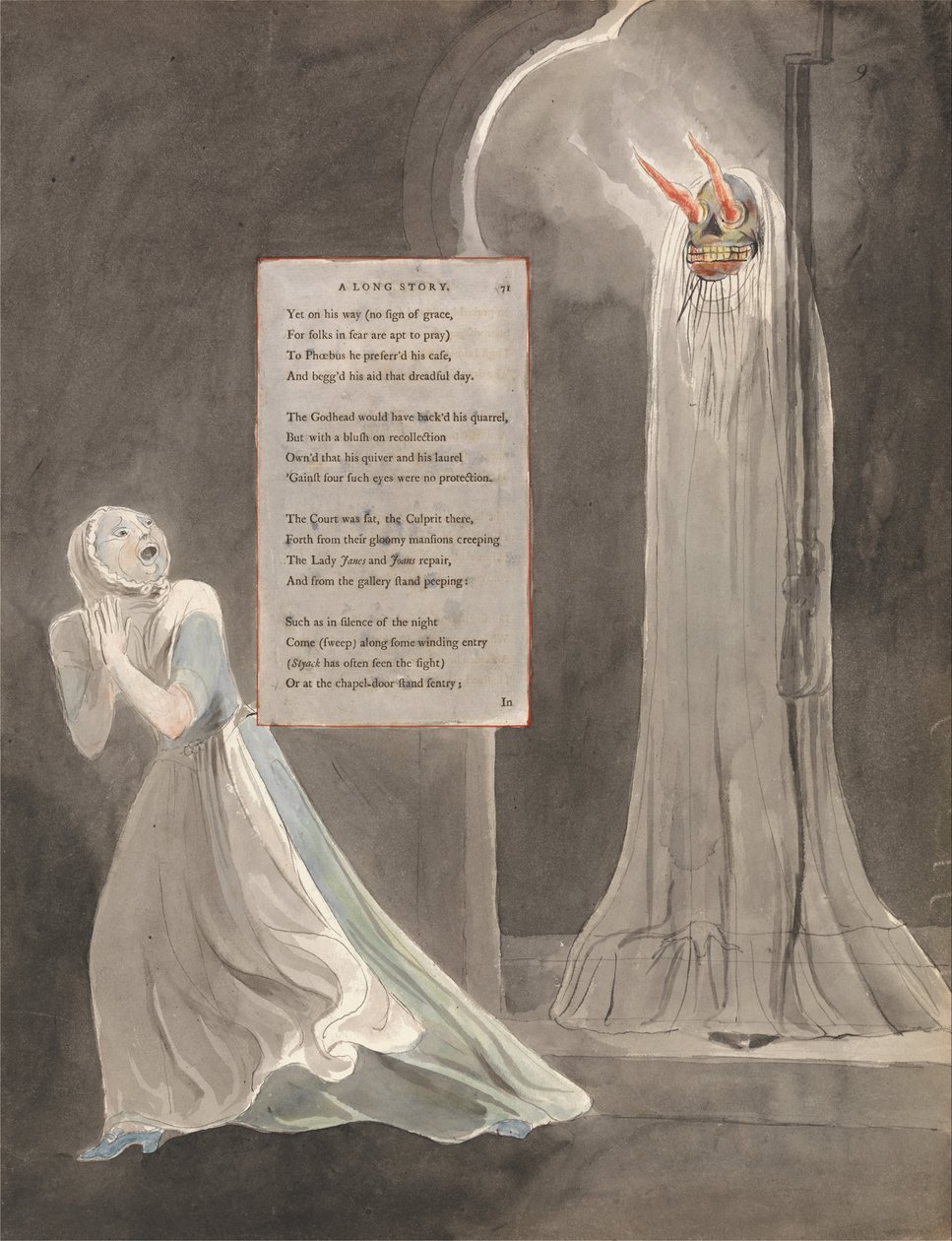 The Poems of Thomas Gray, Design 31, A Long Story. av William Blake