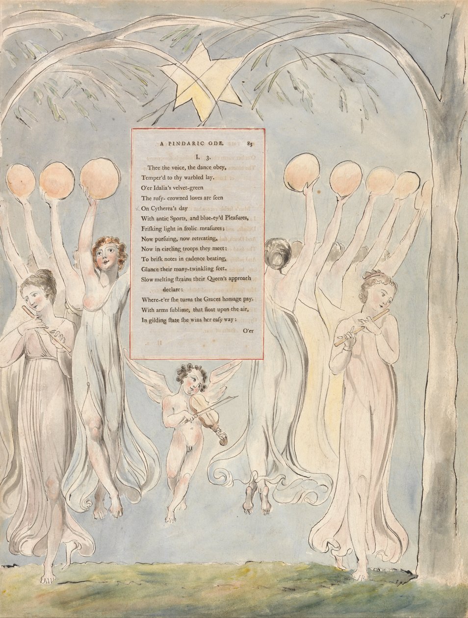 The Poems of Thomas Gray, Design 45, The Progress of Poesy. av William Blake