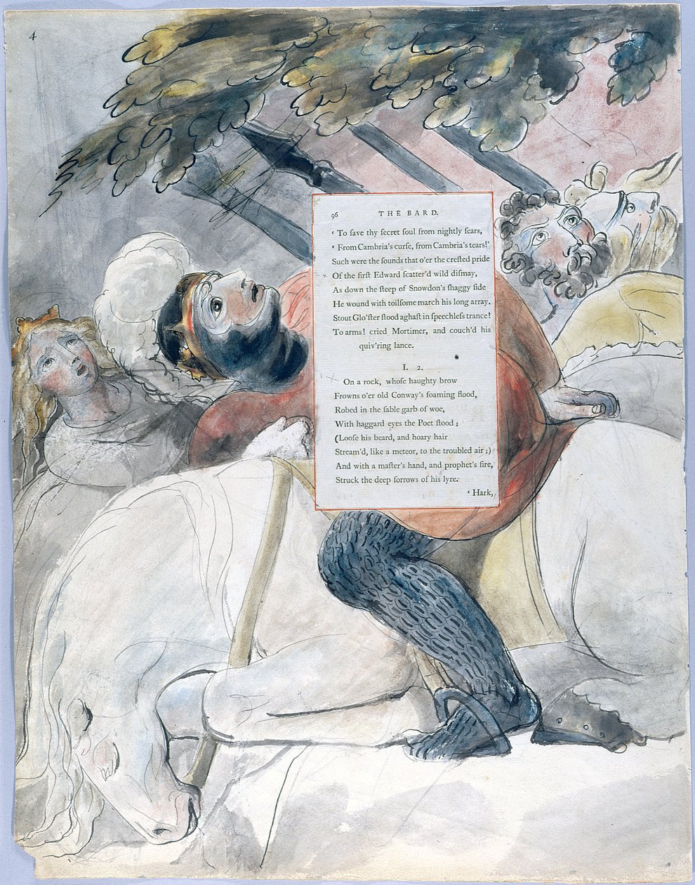 The Poems of Thomas Gray, Design 56 The Bard 04 av William Blake