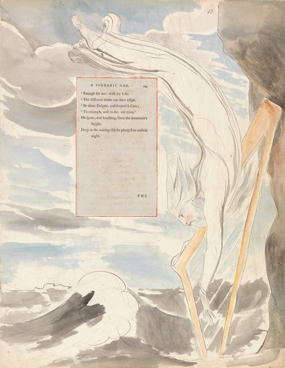 Thomas Greys dikter, Design 65, The Bard. av William Blake