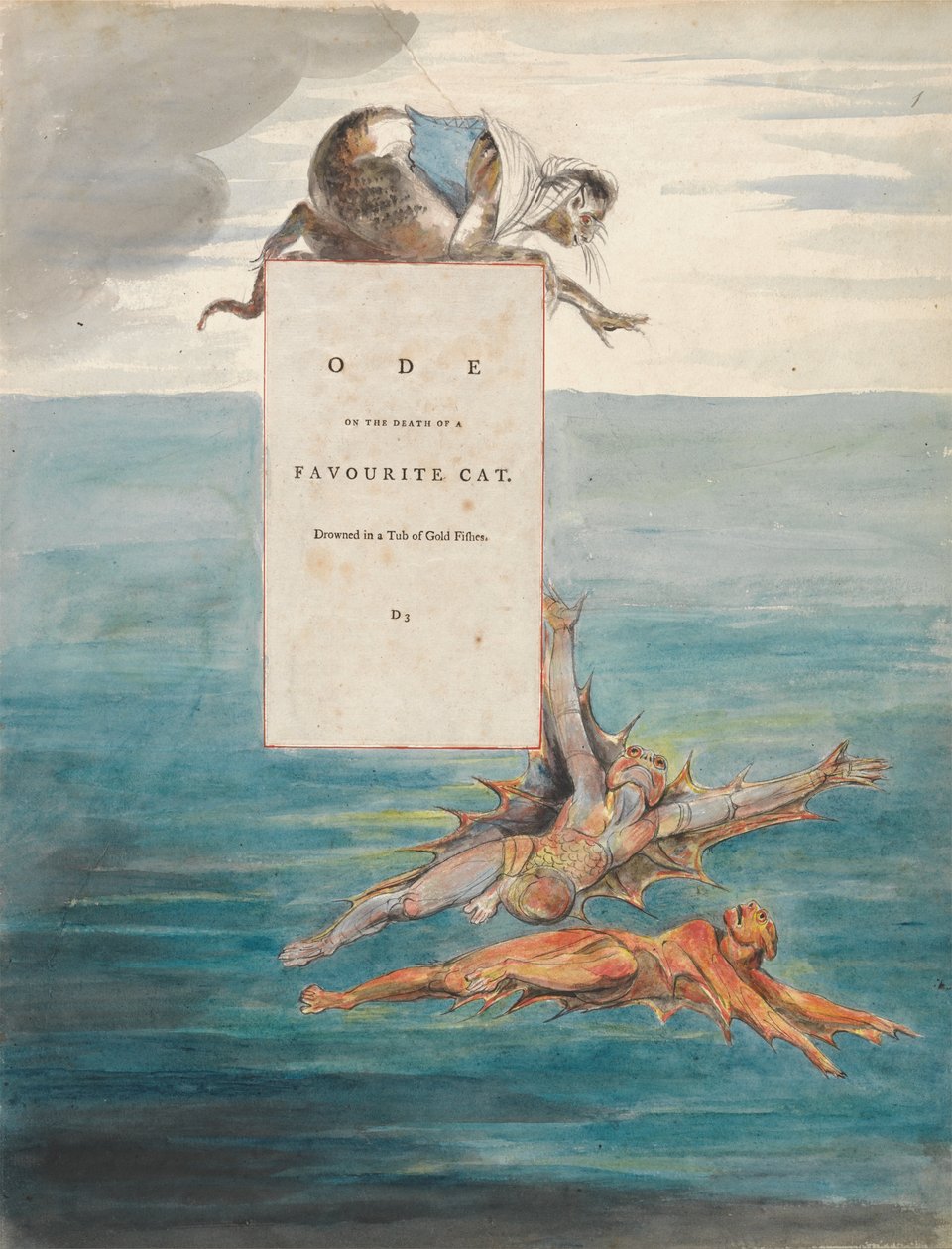 Thomas Greys dikter, Design 7, Ode om en favoritkats död. av William Blake