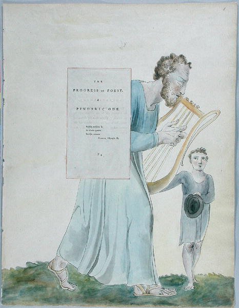 The Progress of Poesy, design 41 från The Poems of Thomas Gray, 1797-98 (wc med penna och svart bläck på papper) av William Blake