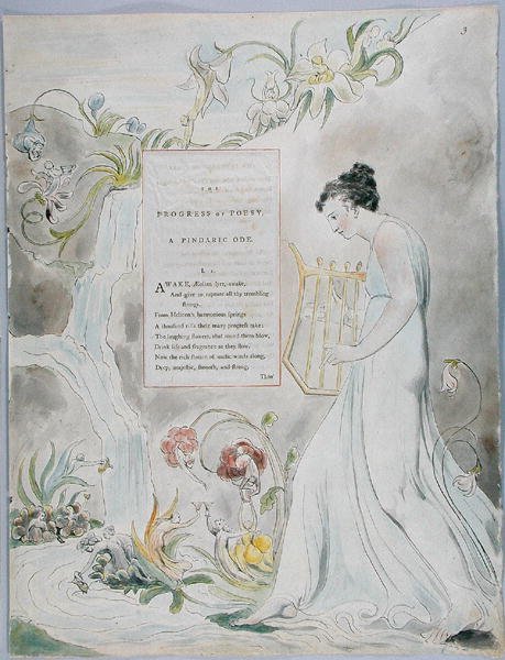The Progress of Poesy, design 43 från The Poems of Thomas Gray, 1797-98 (wc med penna och svart bläck på papper) av William Blake