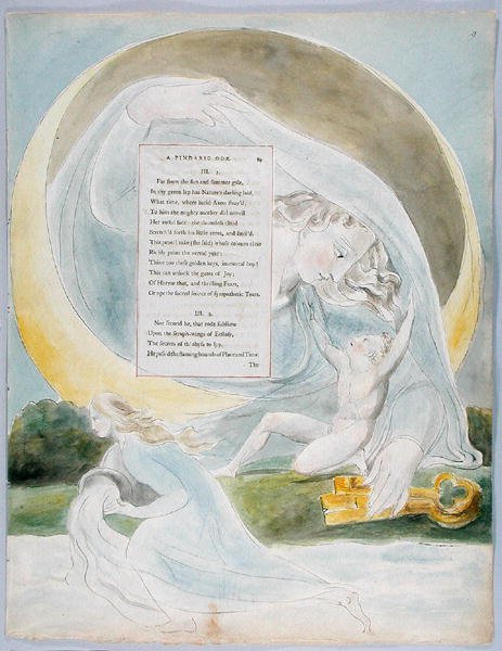The Progress of Poesy, design 49 från The Poems of Thomas Gray, 1797-98 (wc med penna och svart bläck på papper) av William Blake