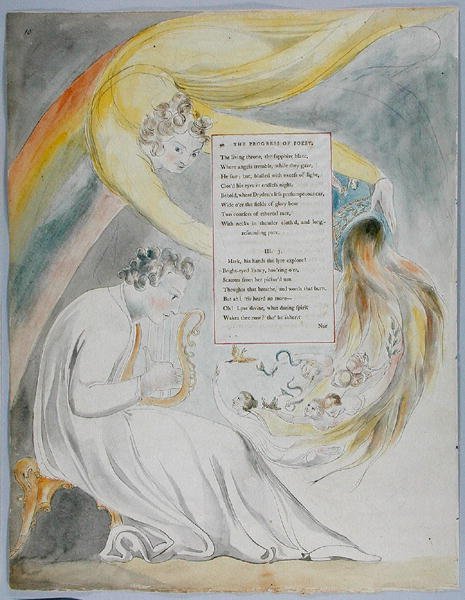 The Progress of Poesy, design 50 från The Poems of Thomas Gray, 1797-98 (wc med penna och svart bläck på papper) av William Blake