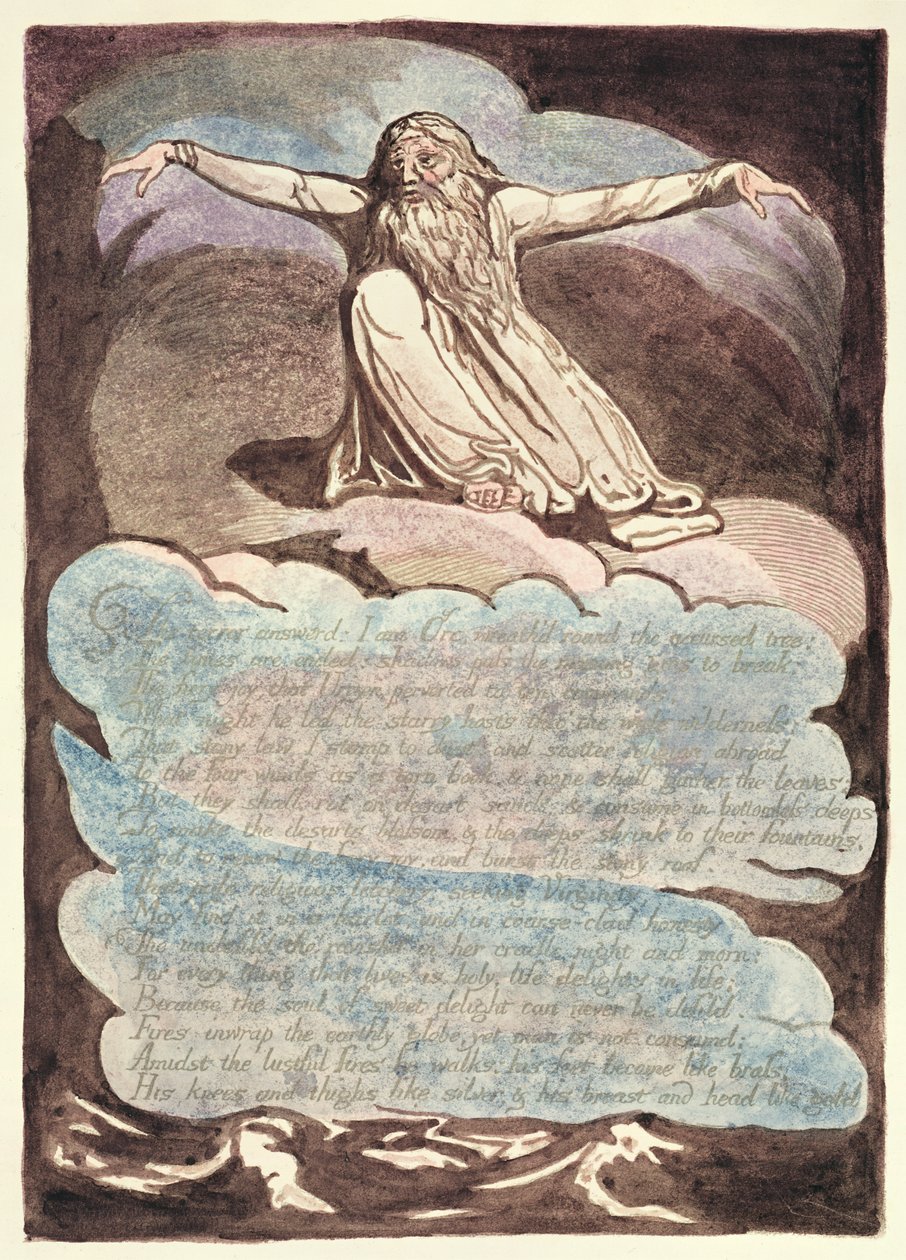 The Terror Answered, skylt 8 från America, a Prophecy, 1793 (reliefetsning & wc på papper) av William Blake