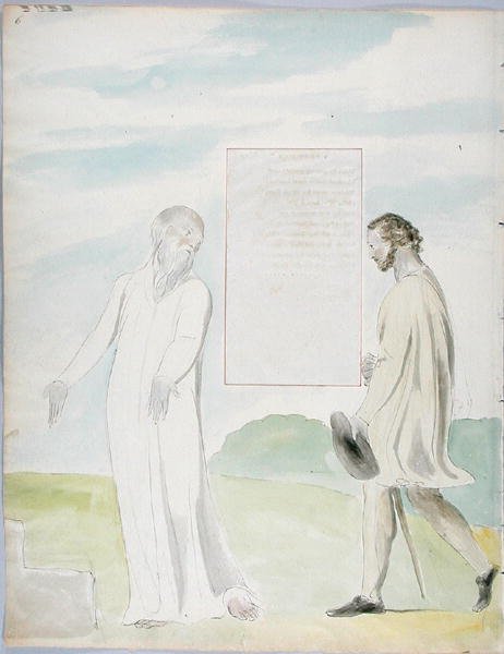 The Triumphs of Owen, design 92 från The Poems of Thomas Gray, 1797-98 (wc med penna och bläck på papper) av William Blake