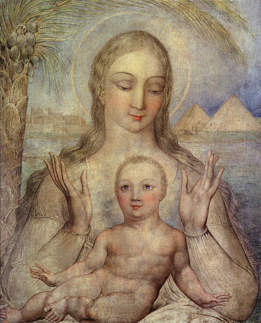 Jomfruen og Barnet i Egypten, 1810swed av William Blake