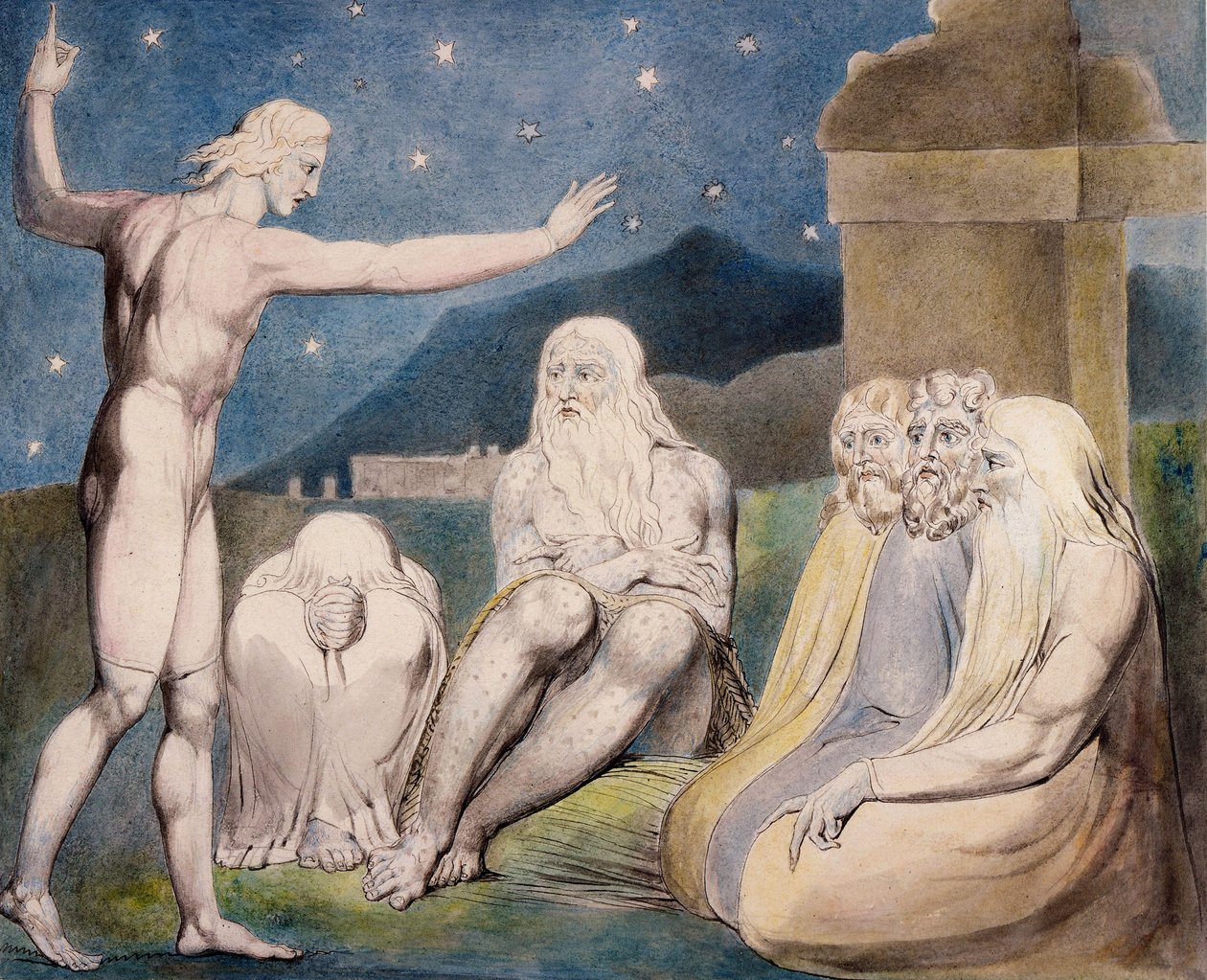 The Wrath of Elihu av William Blake
