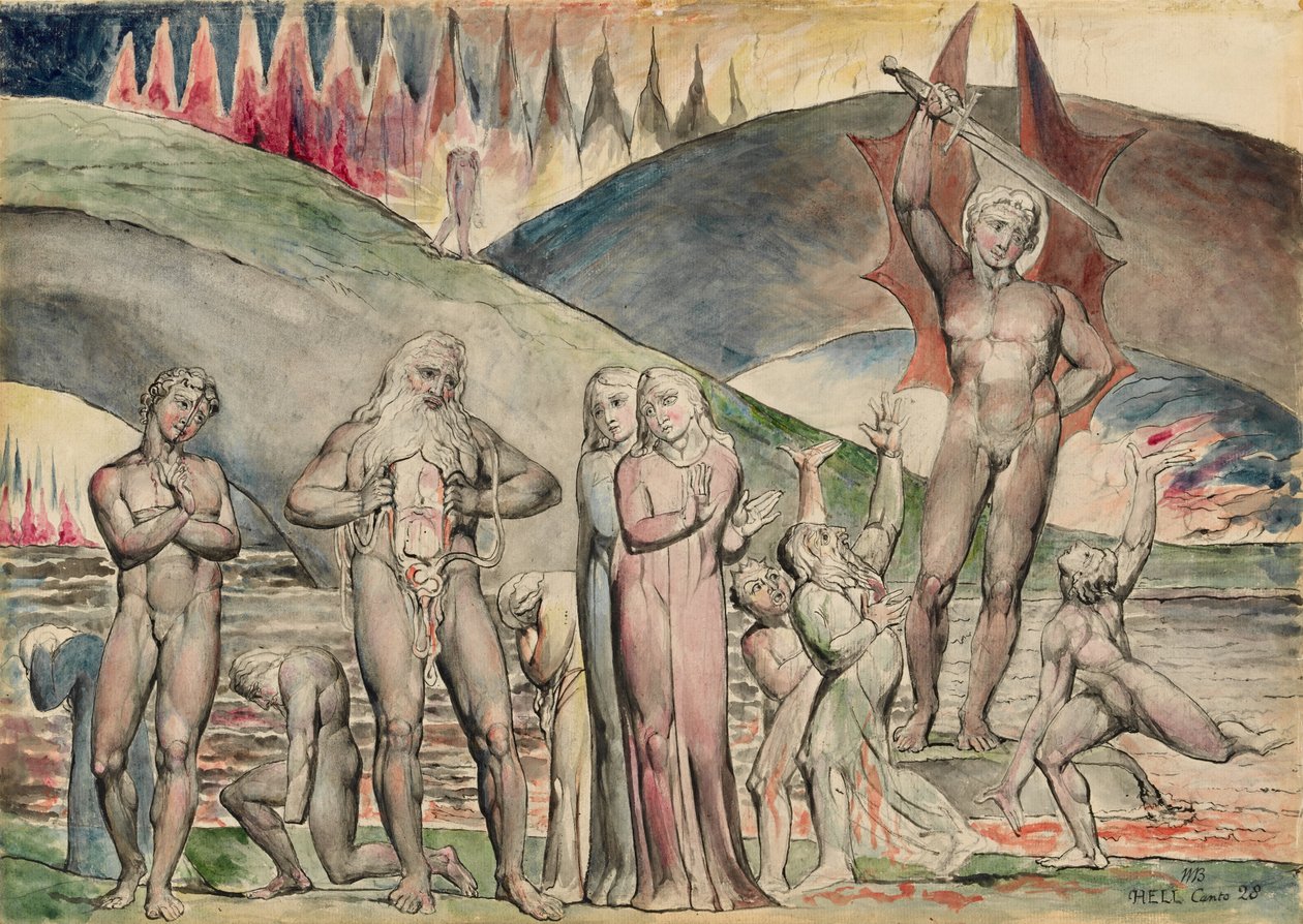 Skismatik och sådd av oenighet- Mahomet av William Blake