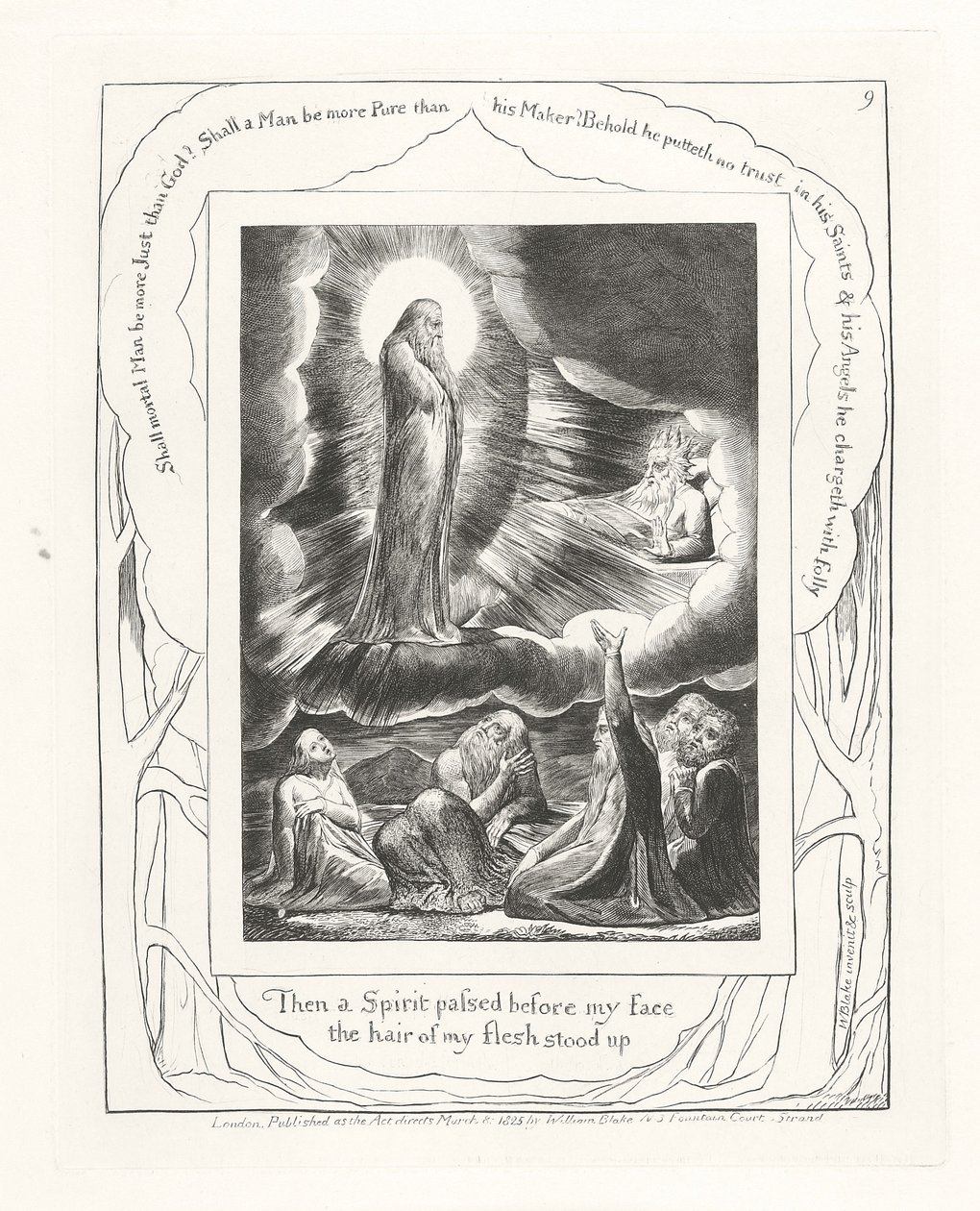 Sedan gick en Ande framför mitt ansikte, mitt kötts hår reste sig, 1825 av William Blake