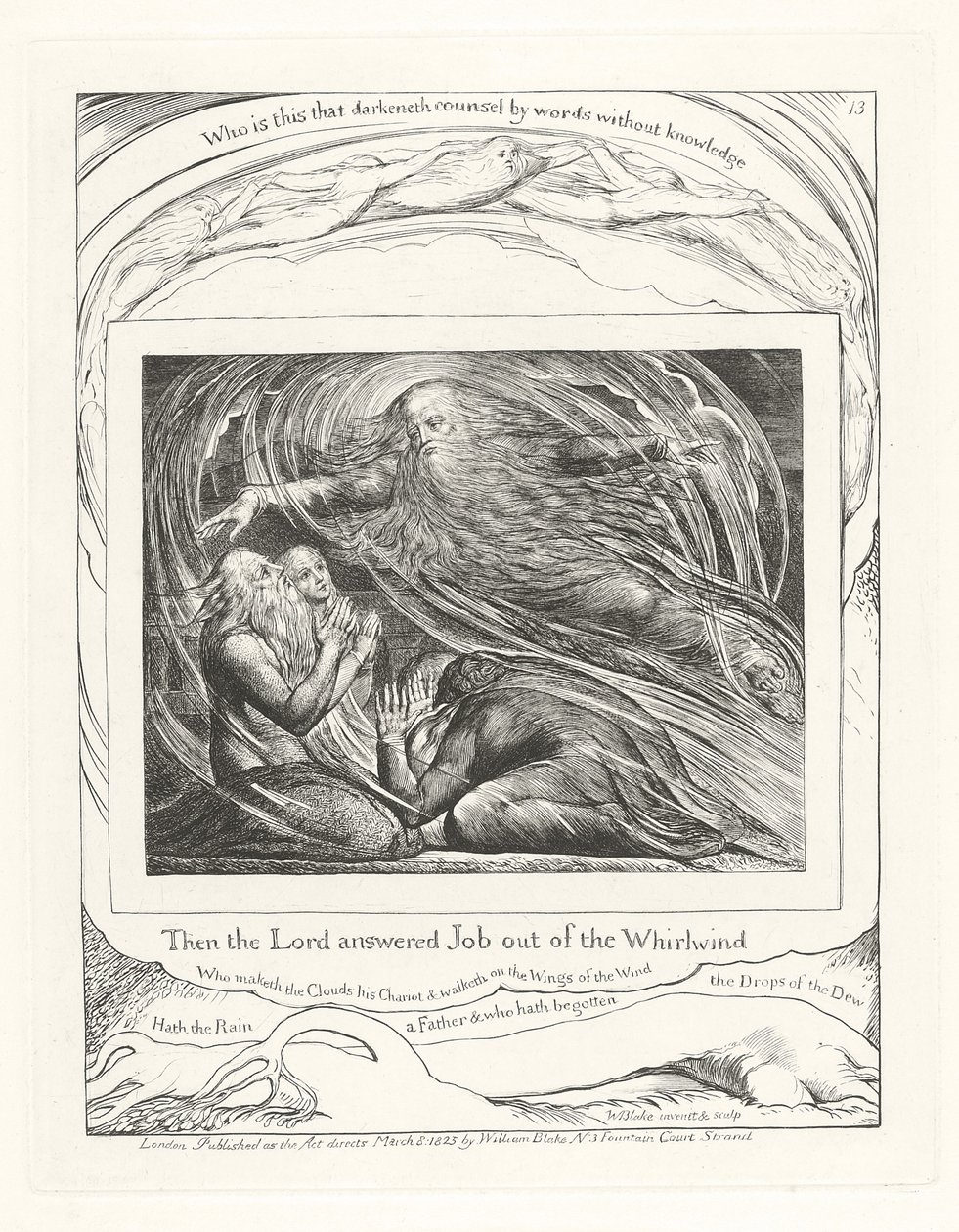 Då svarade Herren Job ur virvelvinden 1825 av William Blake