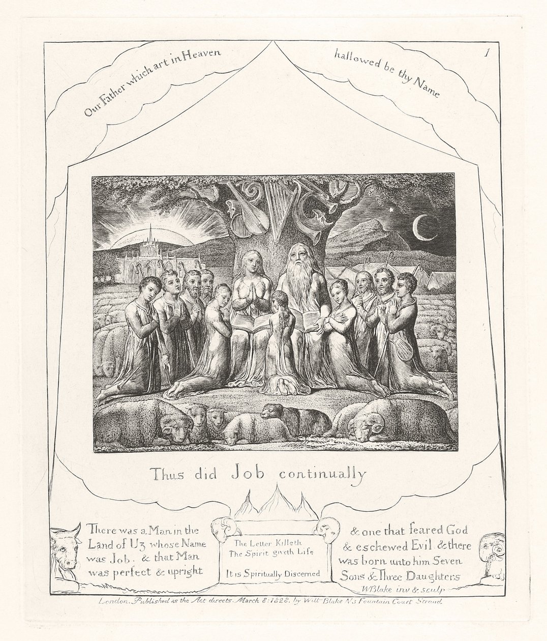 Så gjorde Job hela tiden, 1825 av William Blake