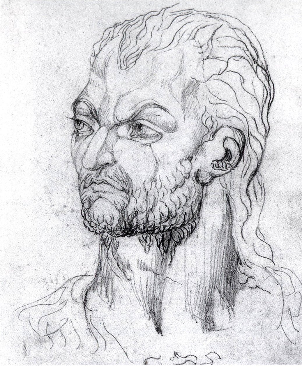 Visionary Head of Owen Glendower av William Blake