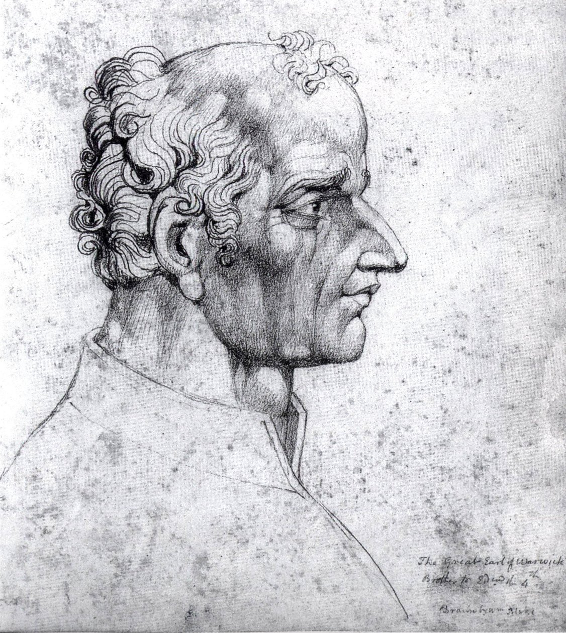 Visionary Head of The Great Earl of Warwick Richard Neville  av William Blake