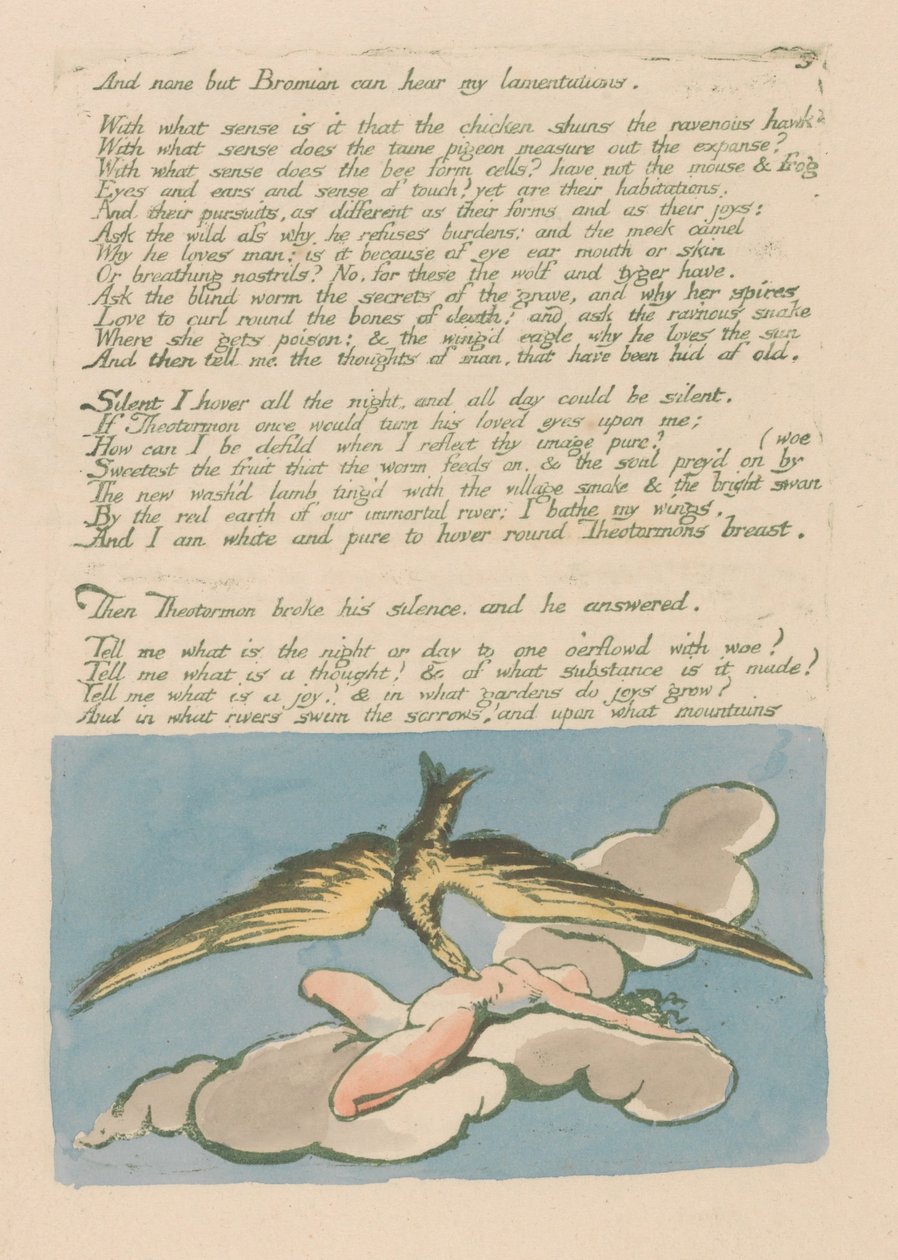 Visioner av Albions döttrar, platta 6, och ingen utom Bromian. . . . av William Blake