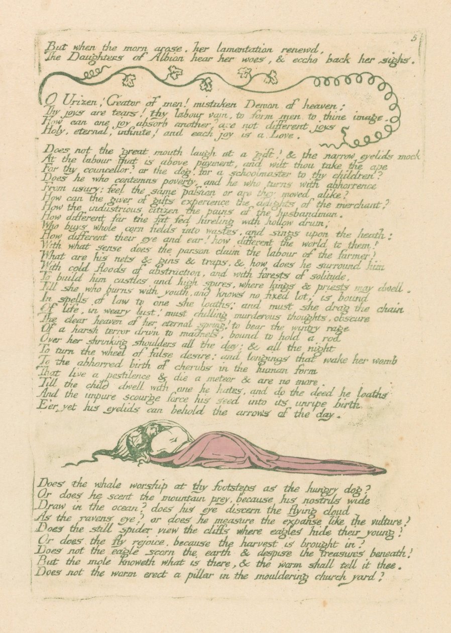 Visioner av Albions döttrar, platta 8, men när morgonen uppstod. . . . av William Blake