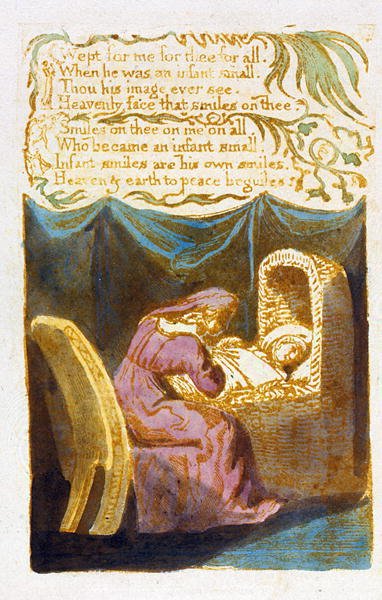 Wept for Me (forts.) plåt 19 från Songs of Innocence, 1789 (reliefetsning med wc) av William Blake