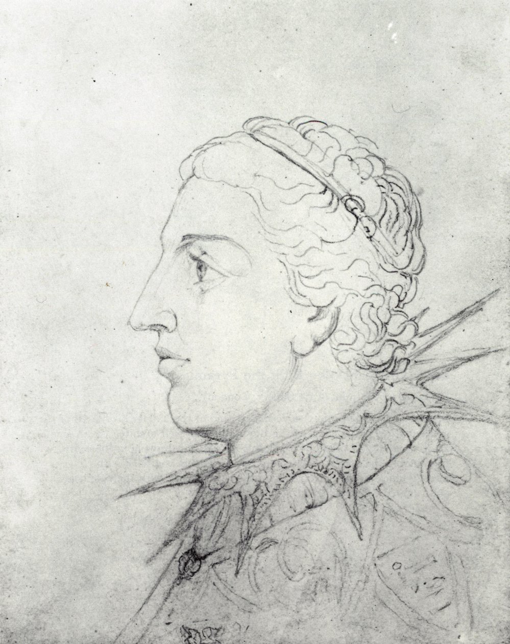 William Blake, visionär chef för Edward VI med en taggig krage av William Blake