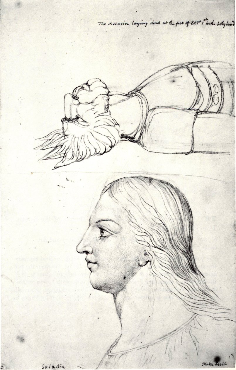 William Blake, visionära chefer för Saladin och mördaren av William Blake