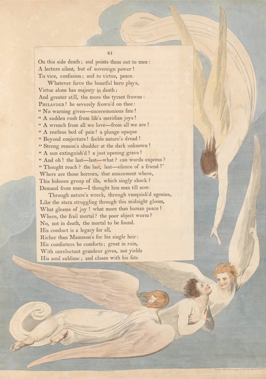 Youngs Night Thoughts, Page 41, One Radiant Mark; the Deathbed of the Just av William Blake
