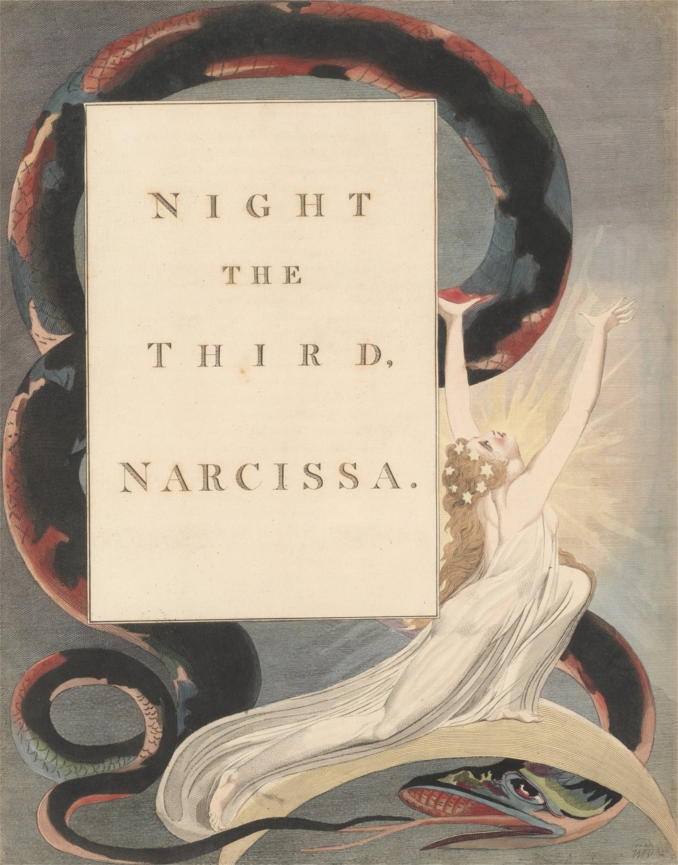 Youngs Night Thoughts, Page 43, Night the Third, Narcissa. av William Blake