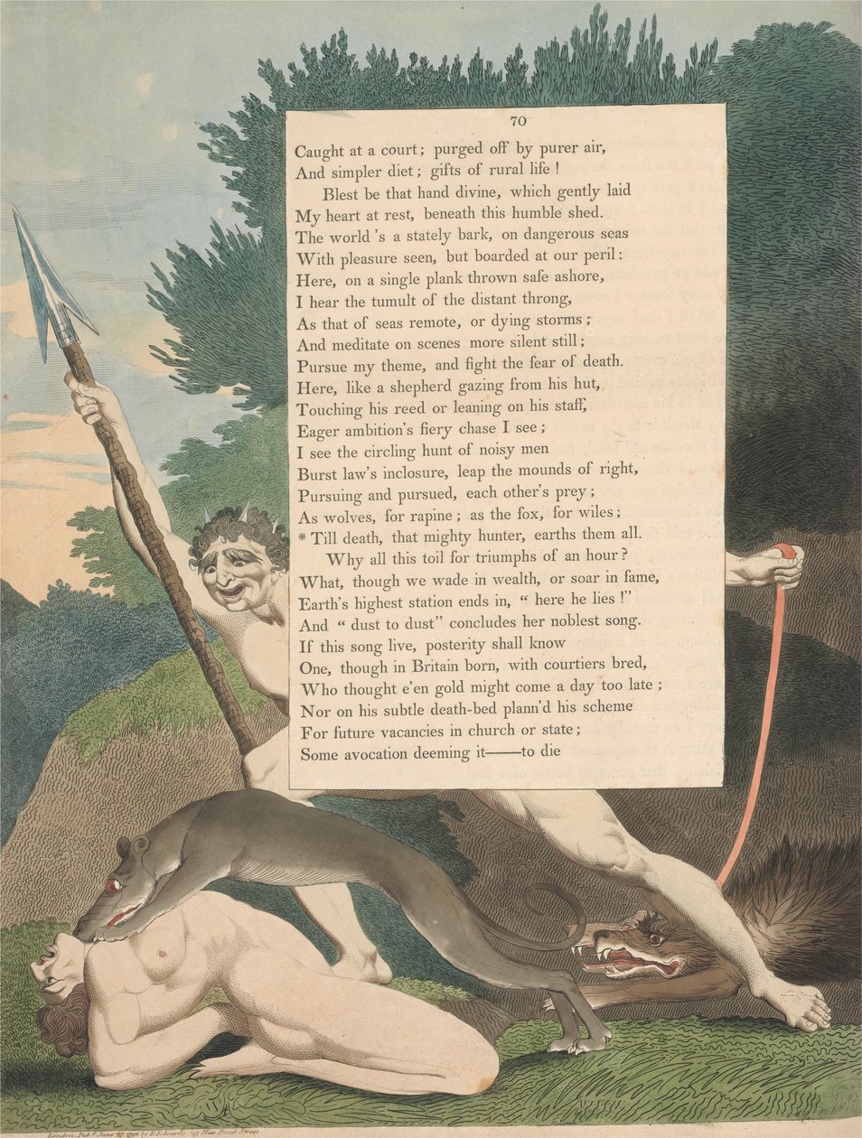 Youngs Night Thoughts, Page 70, Till Death, That Mighty Hunter, Earths Them All av William Blake