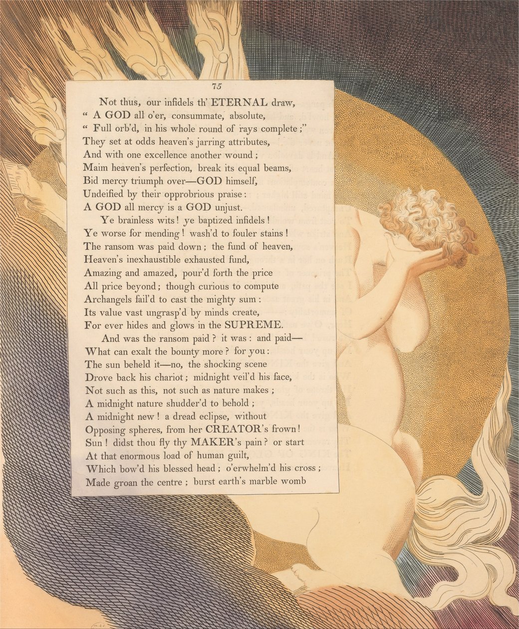 Youngs Night Thoughts, Page 75, The Sun Beheld it -- No, the Shocking Scene av William Blake