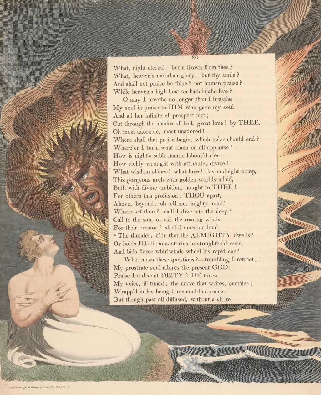 Youngs Night Thoughts, Page 80, The Thunder If in That the Almighty Dwells av William Blake