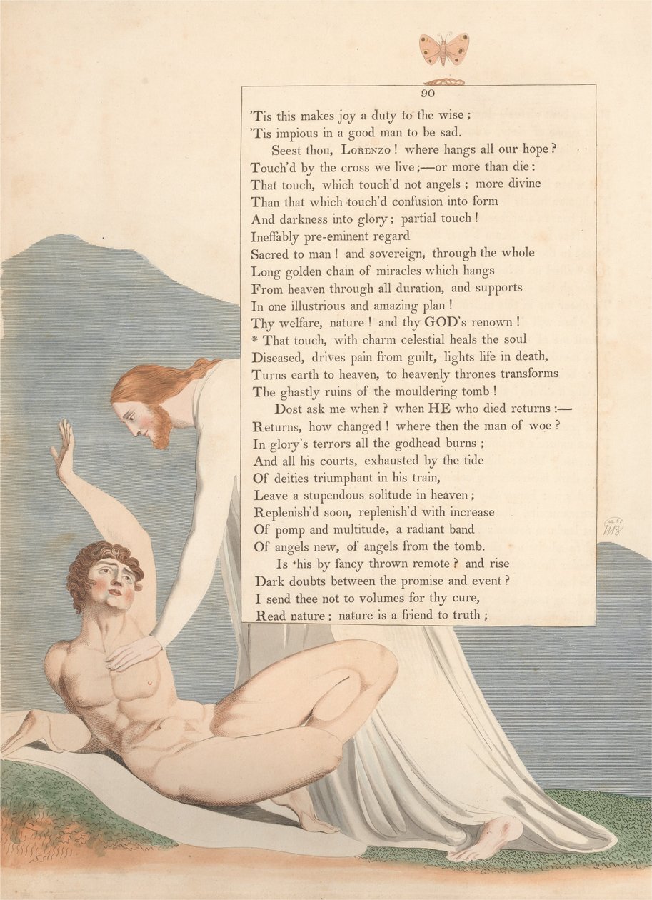 Youngs Night Thoughts, Page 90, That Touch, with Charm Celestial Heals the Soul av William Blake