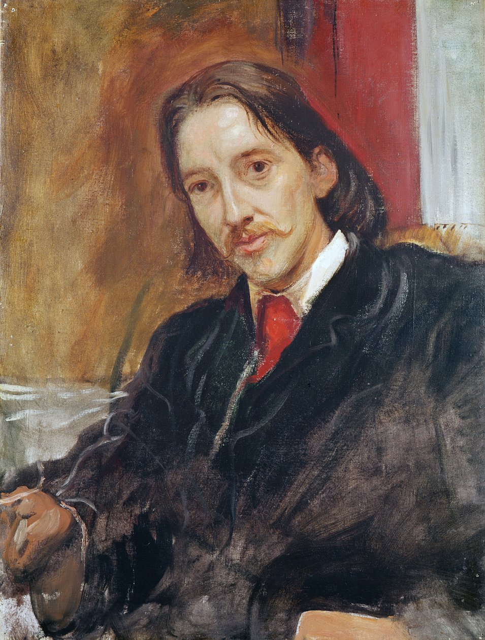 Porträtt av Robert Louis Stevenson (1850-1894) 1886 av William Blake Richmond