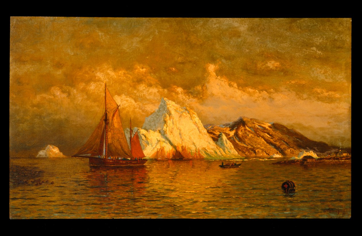 Nära midnatt, Labrador, ca 1880 av William Bradford