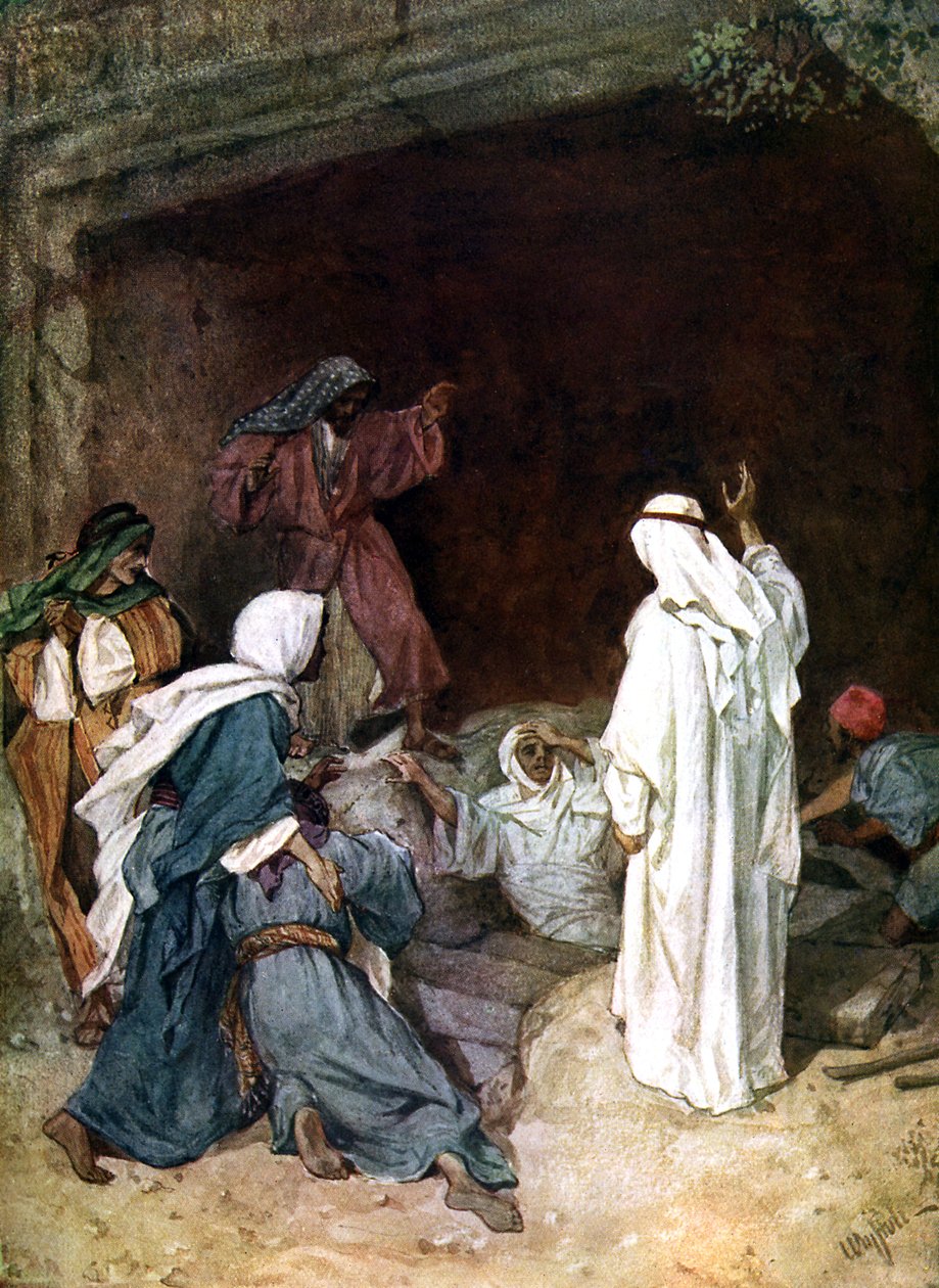 Jesus väcker Lasarus - Bibeln av William Brassey Hole