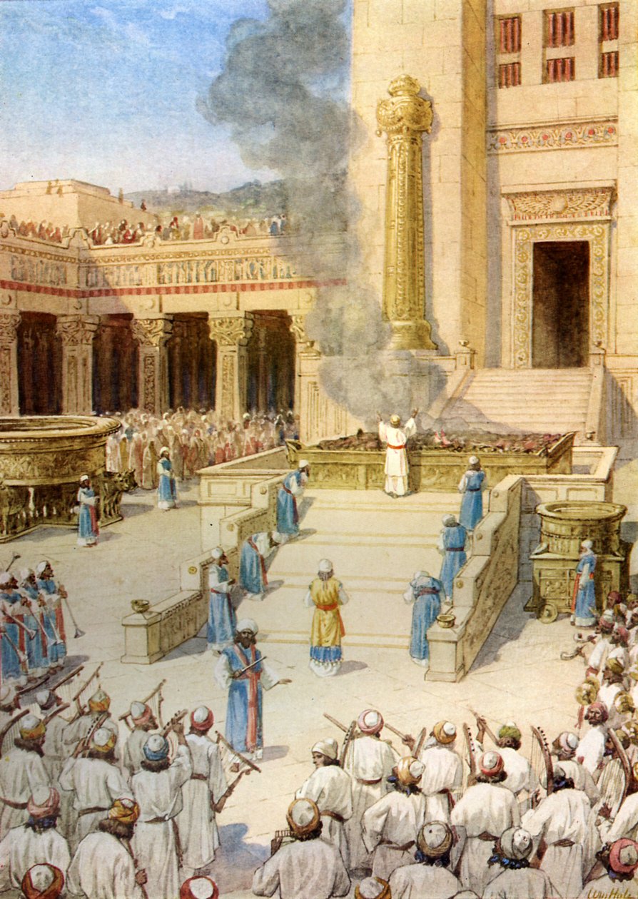 Invigningen av templet i Jerusalem byggt av kung Salomo - Bibeln av William Brassey Hole