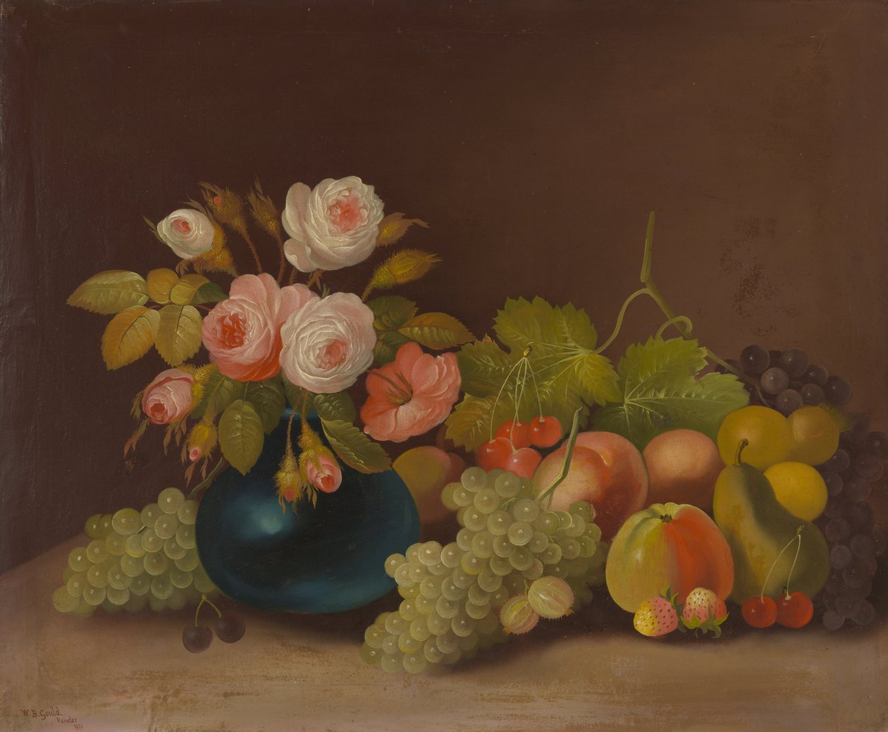 Kålrosor och frukt av William Buelow Gould