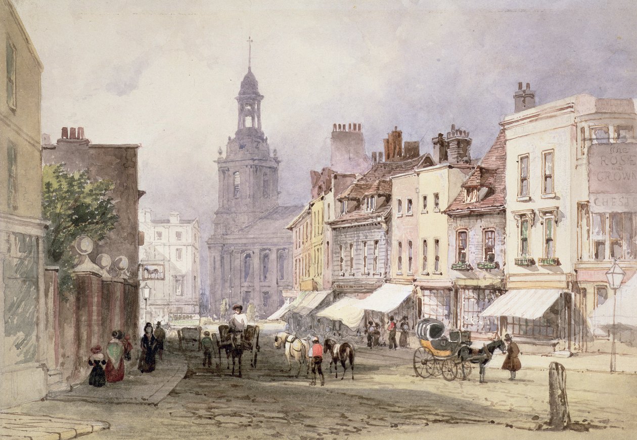 No.2351 Chester, c.1853 (penna och wc på papper) av William Callow