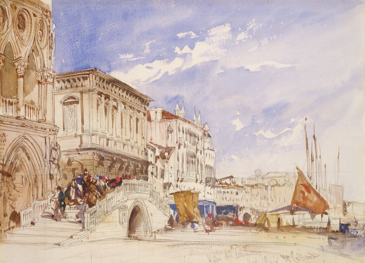 Riva degli Schiavoni, Venedig, 1846 av William Callow