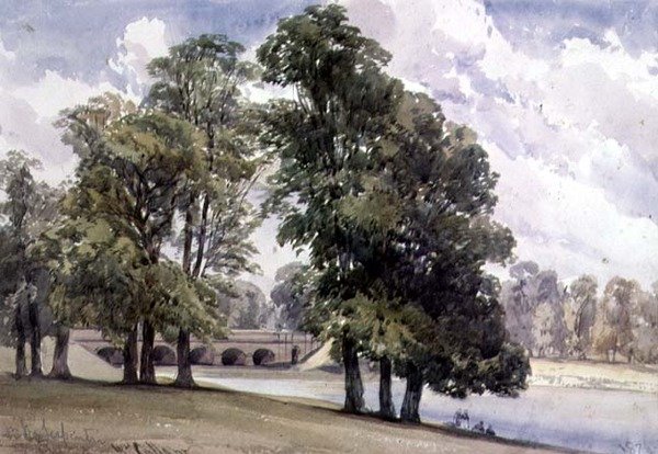 Utsikt över Serpentine, Hyde Park av William Callow