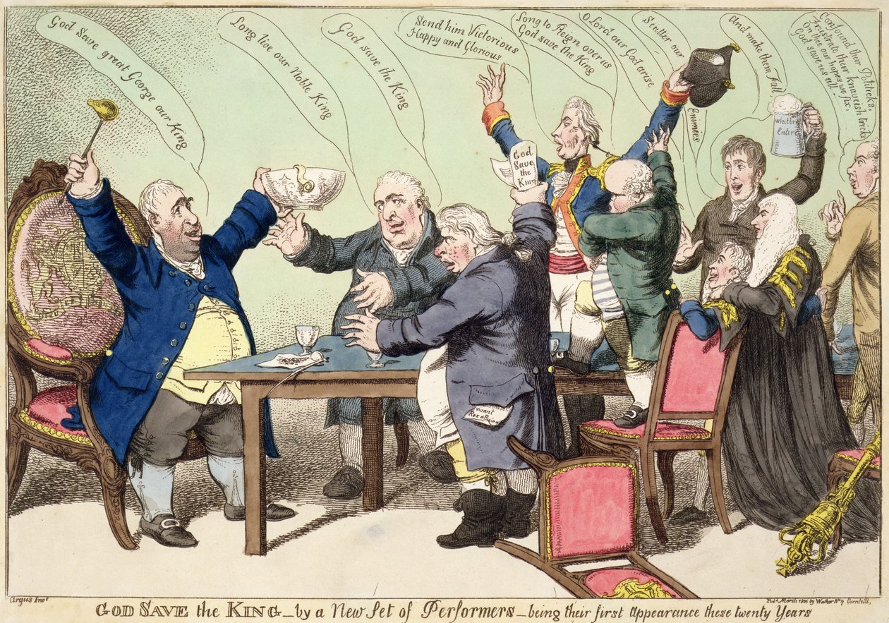 God Save the King, av en ny uppsättning artister, som är deras första föreställning på tjugo år, publicerad i mars 1805 av William Charles