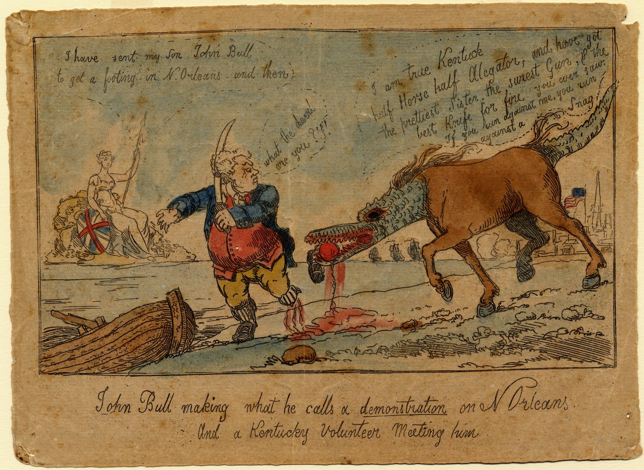 John Bull gör vad han kallar en demonstration, ca 1815 (handfärgad etsning) av William Charles
