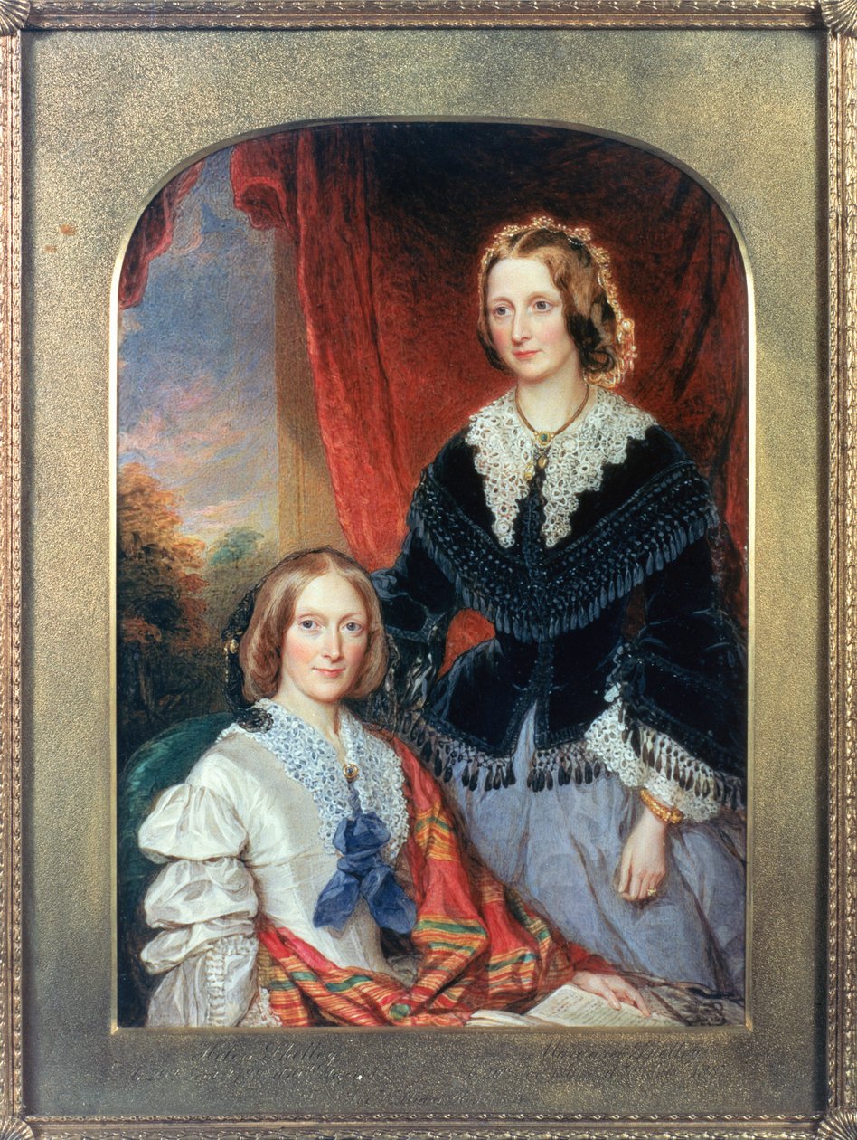 L till R Helen Shelley (1799-1885) och Margaret Shelley (1801-87) av William Charles Ross