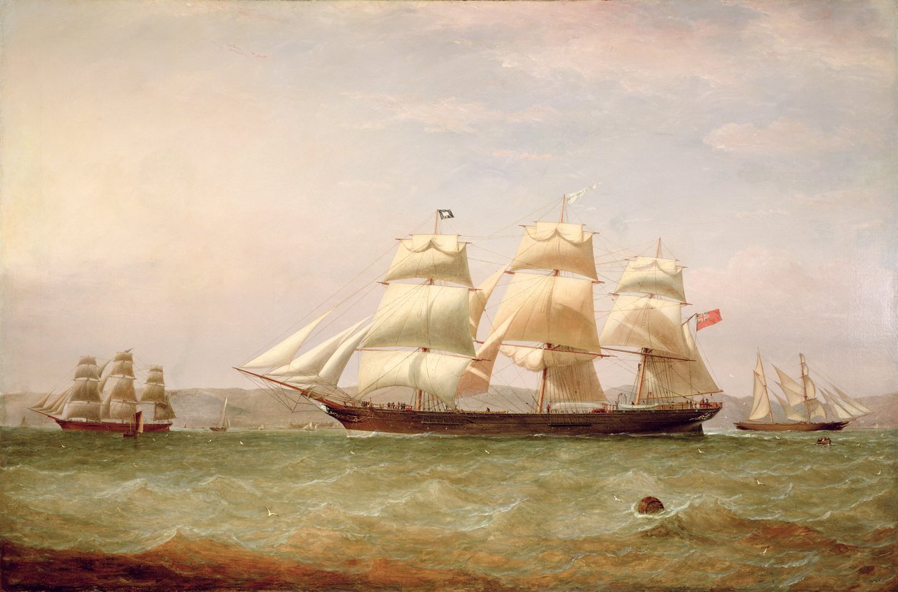Medium Clipper, "John Lidget", utanför Greenock, 1862 av William Clark