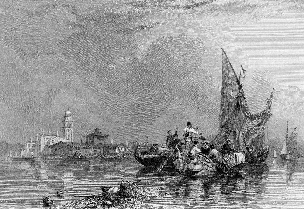 Murano, graverad av Robert Wallis, 1836 av Clarkson Frederick Stanfield