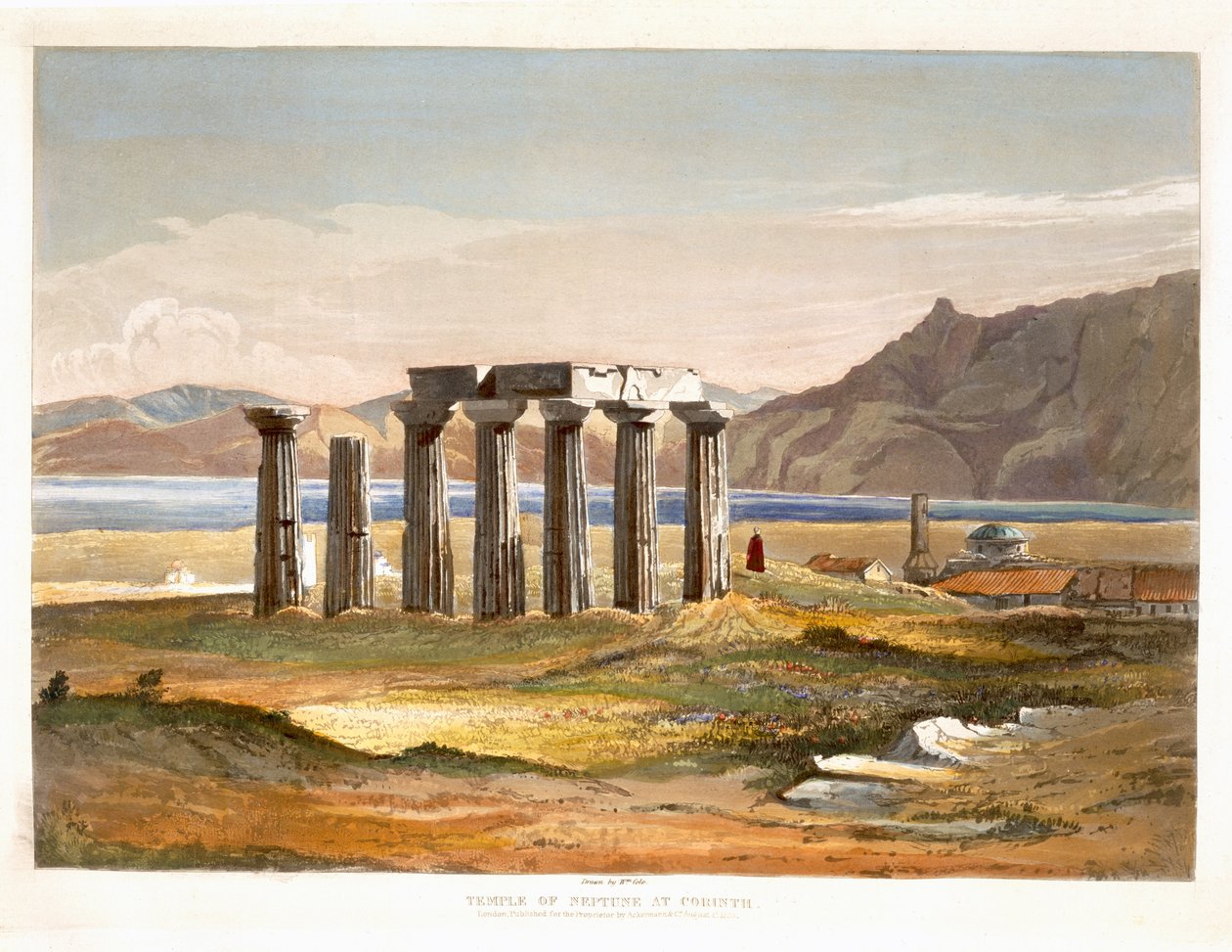 Neptunus tempel i Korinth, från utvalda vyer av resterna av antika monument i Grekland, från teckningar tagna på plats av William Cole, 1833 av William Cole