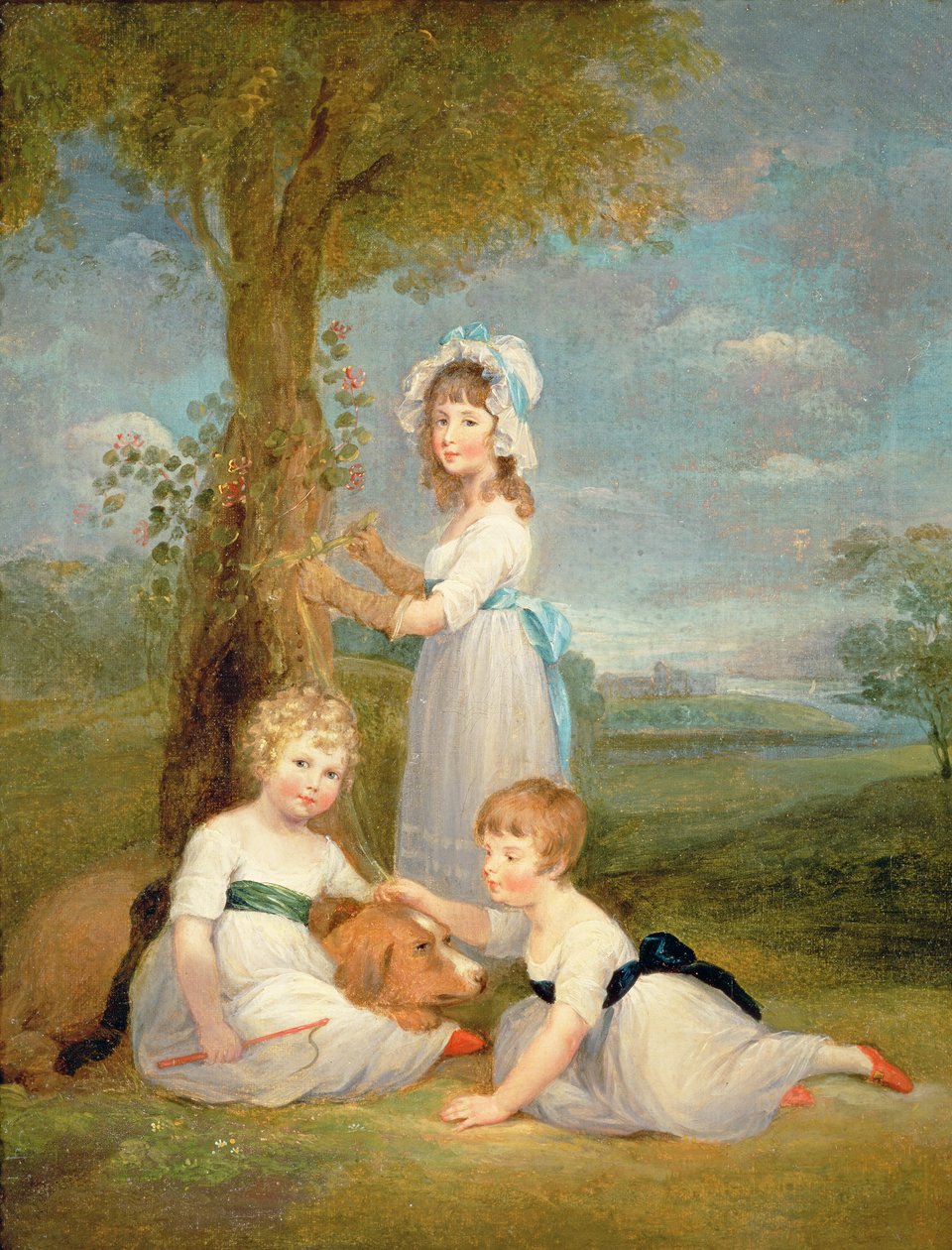 Jarlen av Lincoln, Lady Anna Maria och Lady Charlotte Pelham Clinton, barnen till den 4:e hertigen av Newcastle av William Collins
