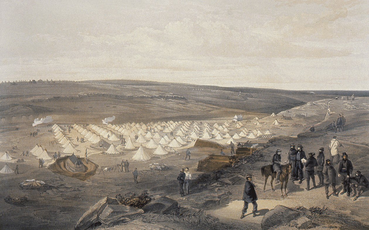 Sjöbrigadens läger före Sebastopol, 1855 av William Crimea Simpson