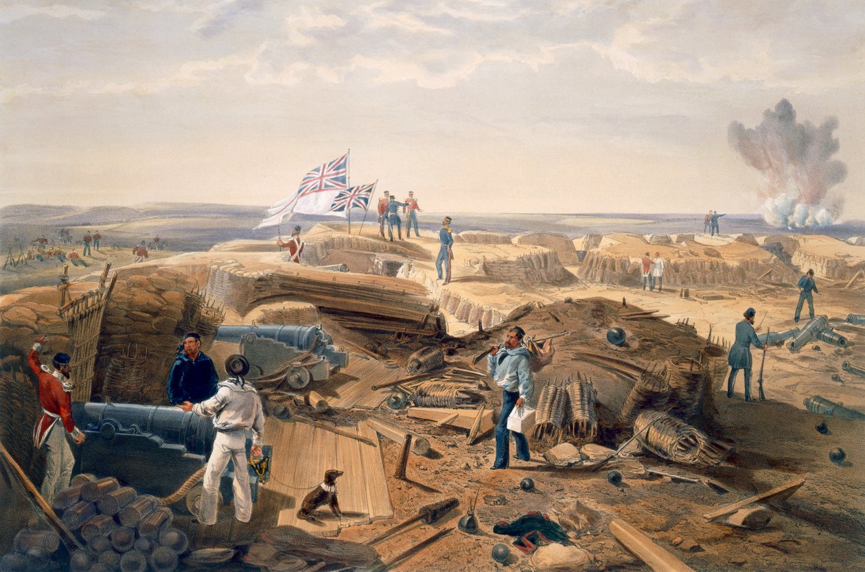 Interiör av Redan, tallrik från "The Seat of War in the East", pub. av Paul und Dominic Colnaghi und Co., 1856 av William Crimea Simpson