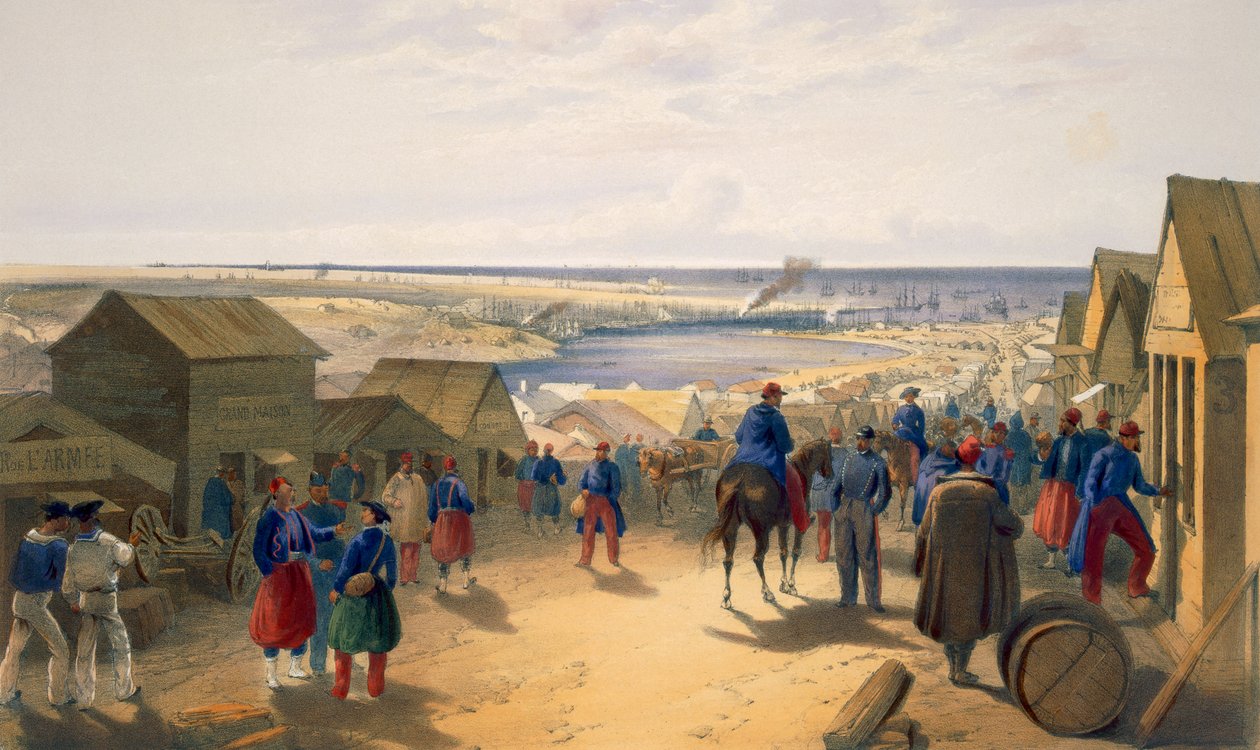 Kamiesch, tallrik från "The Seat of War in the East", pub. av Paul und Dominic Colnaghi und Co., 1856 av William Crimea Simpson