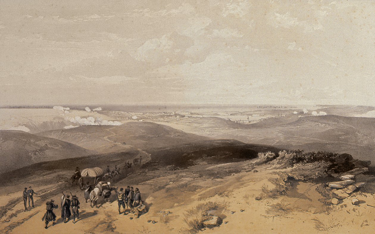 Sebastopol från baksidan av de engelska batterierna, 1855 av William Crimea Simpson